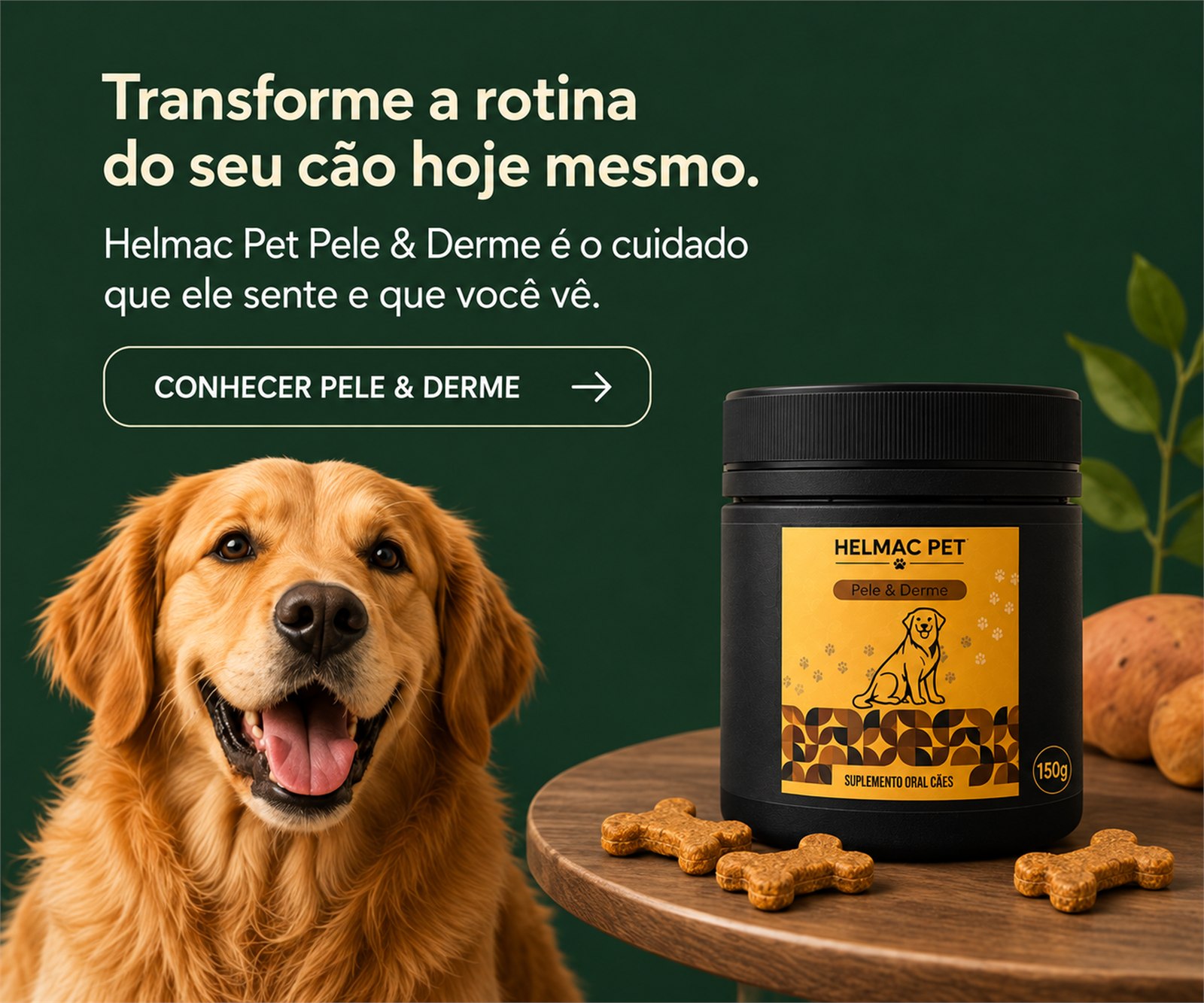 Transforme a rotina do seu cão hoje mesmo: Helmac Pet Pelo & Derme é o cuidado que ele sente e que você vê